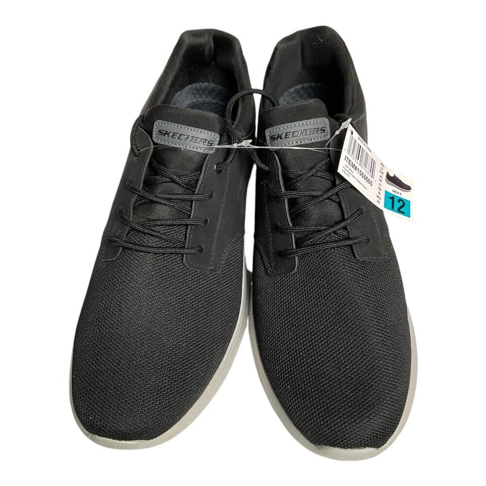 Skechers Shoes Men 12 Black Classic Fit Air Cooled Memory Foam Sneakers New